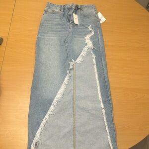 Forever 21 Distressed Denim Maxi skirt NWT
